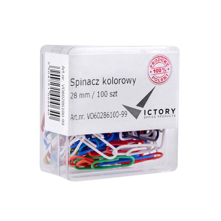 Kolorowe spinacze 28mm Victory Office