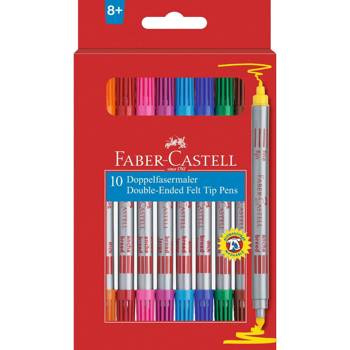 Flamastry Faber Castell dwustronne 10 kolorów w etui