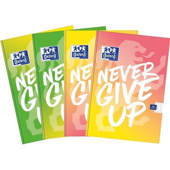 Brulion A5 96 kartki w kratkę Never Give Up Oxford