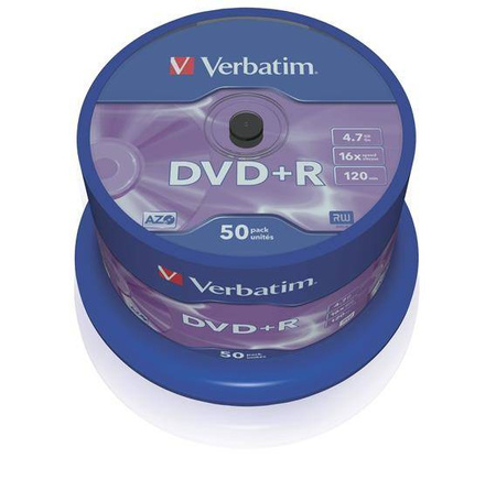 Płyta Verbatim DVD+R 4.7GB cake 50 sztuk