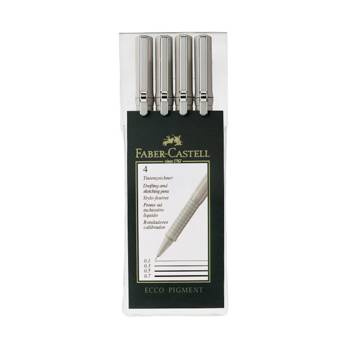Cienkopis Faber Castell Ecco Pigment 4 sztuki mix