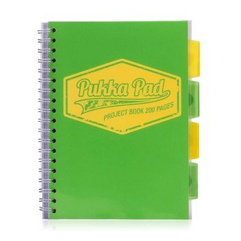Kołozeszyt A4 w kratkę 200 stron Pukka Pad Project Book Neon zielony