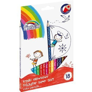 Kredki ołówkowe Fiorello Super Soft 18 kolorów trójkątne