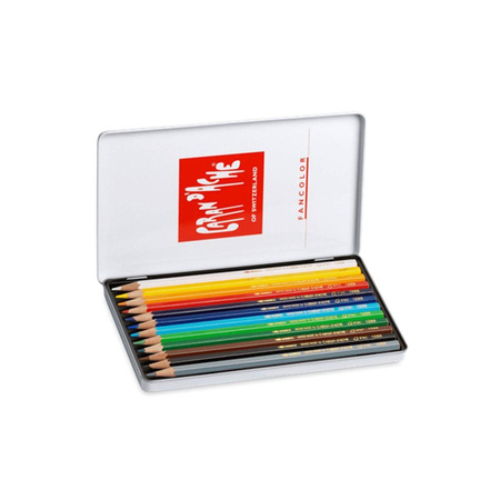 Kredki Caran d`Ache Fancolor 12 kolorów metalowe opakowanie
