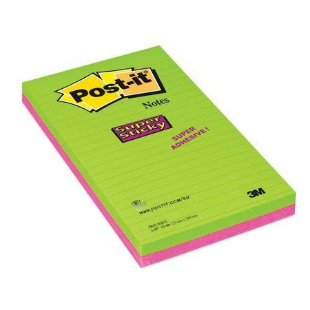 Karteczki samoprzylepne w linie  125x200mm Post-it Super Sticky Ultra 5845-SSUC - 4 sztuki