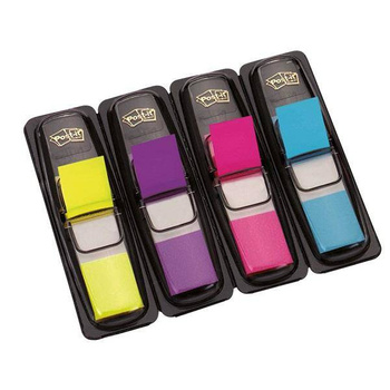 Zakładki indeksujące Post-it 3M 4 kolory neon po 35 sztuk 12x43mm 683-4AB