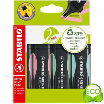 Zakreślacze pastelowe Stabilo Green Boss 4 sztuki