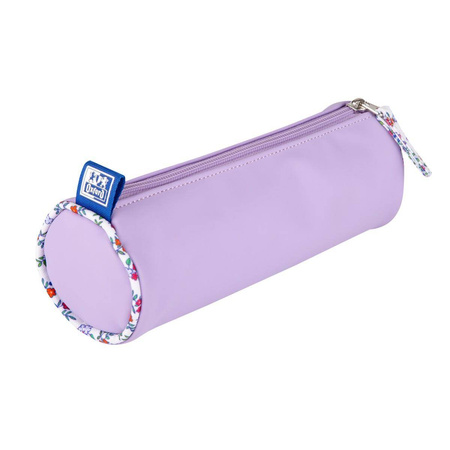 Piórnik tuba Oxford Floral pastel liliowy