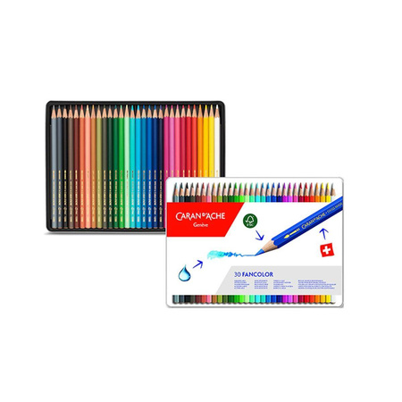 Kredki Caran d`Ache Fancolor 30 kolorów metalowe opakowanie