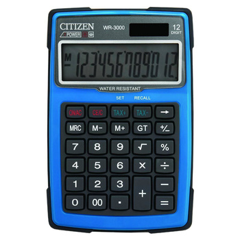 Kalkulator wodoodporny Citizen WR-3000 niebieski