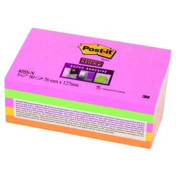 Karteczki samoprzylepne 127x76mm Post-it Super Sticky 655S-N