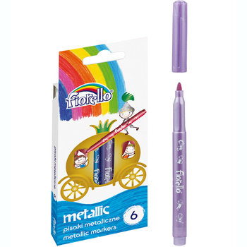 Pisaki metaliczne glitter Fiorello 6 sztuk