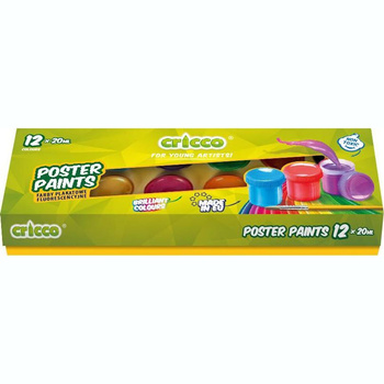 Farby plakatowe Cricco 12 kolorów 20ml