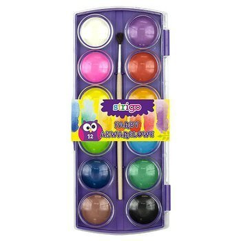 Farby akwarelowe Strigo 12 kolorów z pędzelkiem