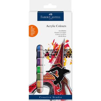 Farby akrylowe Faber Castell w tubie 12 kolorów