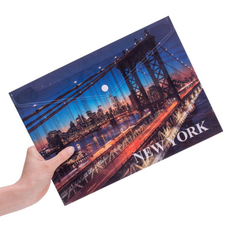 Teczka kopertowa na zatrzask Panta Plast New York A4