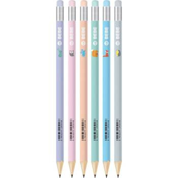 Ołówek B&B Kids Pastel z gumką HB