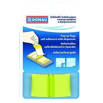 Zakładki indeksujące Donau 25x45mm 50 kartek żółty