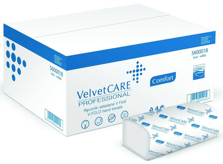 Ręczniki papierowe ZZ białe Velvet Professional Eco white 2 warstwowe karton 20 sztuk