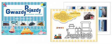 Malutka encyklopedia Pojazdy Gwiazdy kolorwanki-naklejanki Interdruk