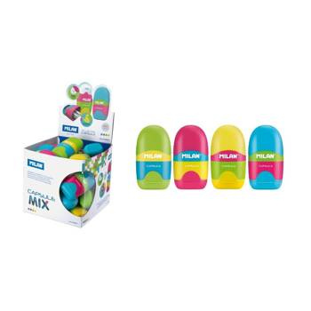 Temperówka z gumką Milan Capsula Mix