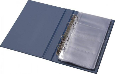 Wizytownik książkowy na 200 wizytówek skóropodobny Panta Plast granatowy