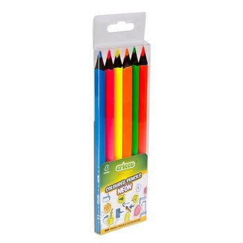 Kredki ołówkowe trójkątne Cricco Black Wood Jumbo 6 kolorów