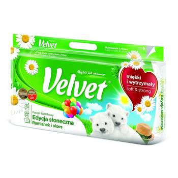 Papier toaletowy Velvet Rumianek i aloes 3 warstwowy biały 8 sztuk Edycja Słoneczna