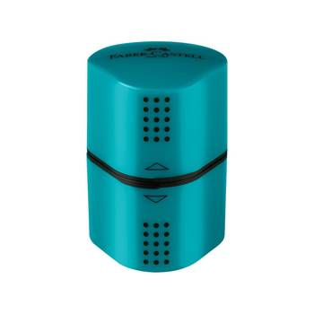 Temprówka z pojemnikiem Faber Castell Grip Trio turkusowa