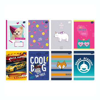 Zeszyt A5 16 kartek w kratkę kolor Interdruk