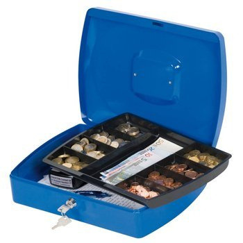 Kasetka na pieniądze duża Q-Connect niebieski