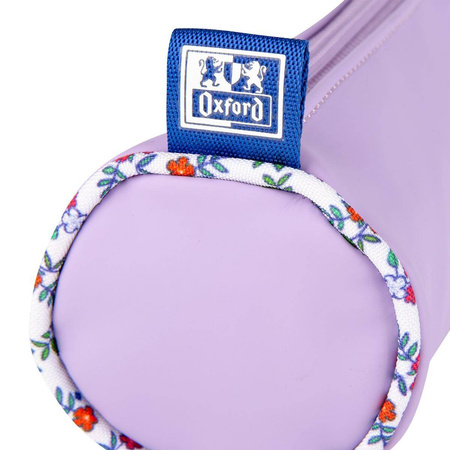 Piórnik tuba Oxford Floral pastel liliowy