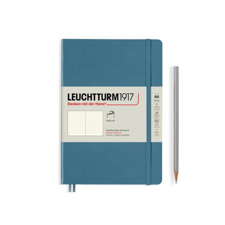 Notatnik A5 w kropki Leuchtturm1917 Rising Colours Stone Blue miękka oprawa