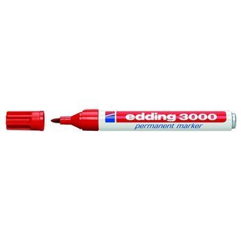 Marker permanentny Edding 3000 końcówka okrągła czerwony