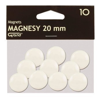 Magnesy Grand średnica 20mm 10 sztuk biały