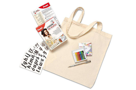 Pastele do tkanin 7 kolorów z torbą Pentel