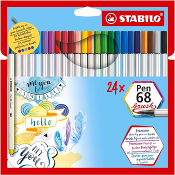 Flamastry pędzelkowe Stabilo 24 kolory