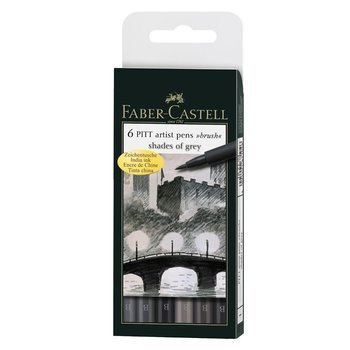 Zestaw pisaków Pitt Artist Pen Grey Faber Castell 6 kolorów