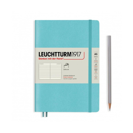 Notatnik A5 w linie Leuchtturm1917 Rising Colours Aquamarine miękka oprawa