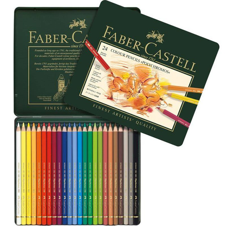 Kredki Faber Castell Polychromos 24 kolory metalowe pudełko