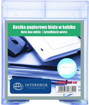 Karteczki biurowe 85x85mm nieklejone w pudełku Interdruk