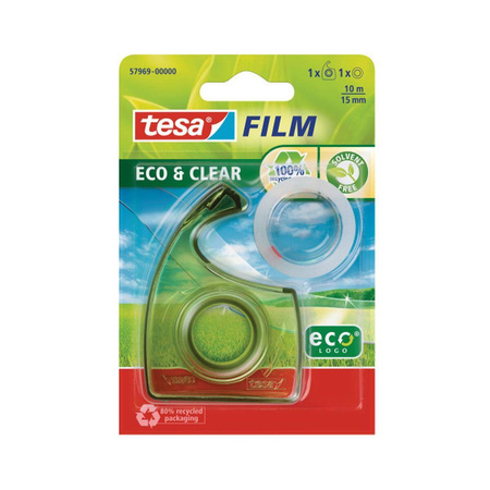 Taśma biurowa Tesafilm Eco Clear 33m x 19mm + dyspenser Easy Cut