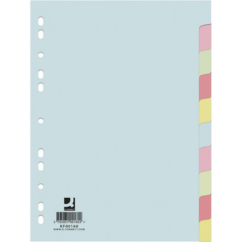 Przekładki do segregatora A4 10 kartek kartonowe kolorowe Q-Connect