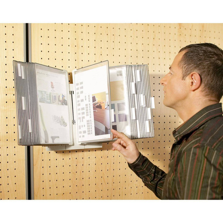 Naścienny system prezentacyjny Tarifold A4 + 10 paneli prezentacyjnych szarych