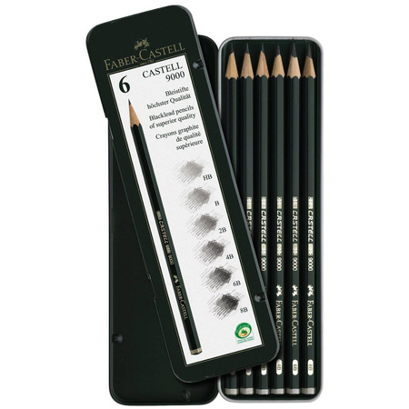Ołówek Faber Castell 9000 -  6 sztuk