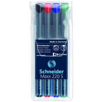 Zestaw foliopisów permanentnych Schneider Maxx 220 S 4 kolory