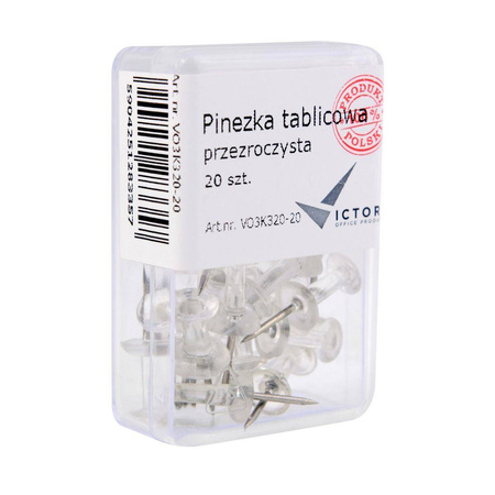 Pinezka tablicowa przezroczysta Victory Office