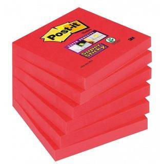 Karteczki samoprzylepne 76x76mm Post-it Super Sticky czerwień