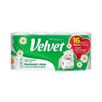 Papier toaletowy Velvet Rumianek i Aloes 3 warstwowy biały 16 sztuk