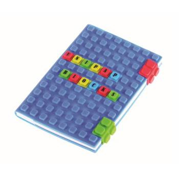 Notes silikonowy w kratkę  A5 niebieski